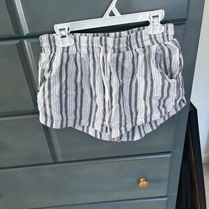 Billabong Striped Kids Shorts - Gray and White